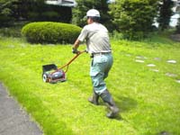 お庭などの芝刈り作業